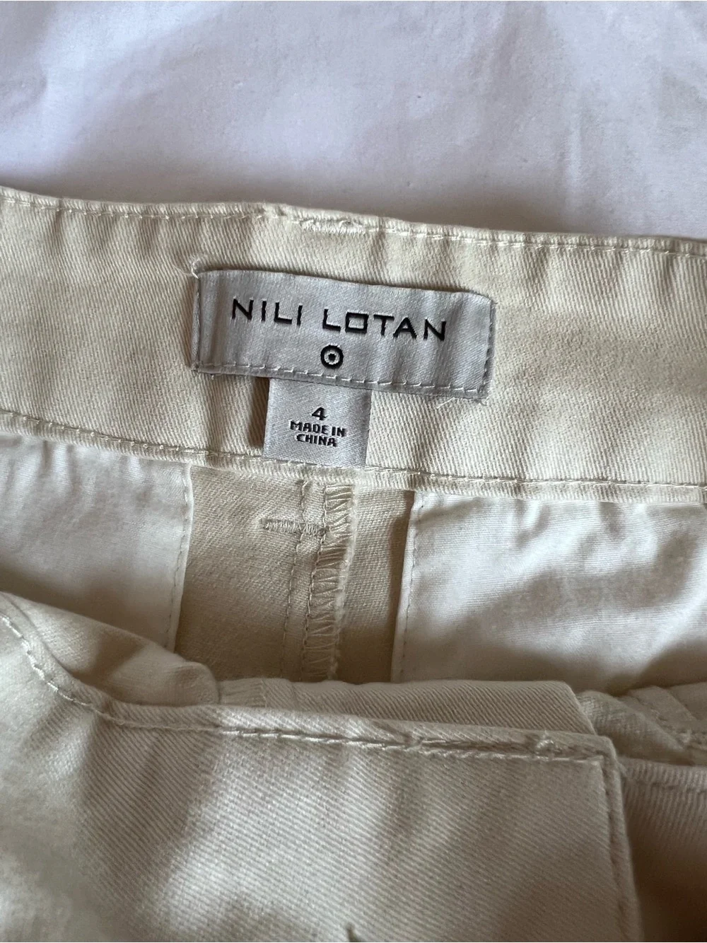 Nili Lotan x Target Wide Leg Pants White Birch
